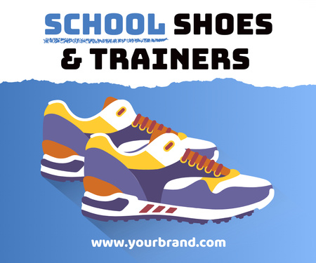 Специальное предложение «Снова в школу» на обувь и кроссовки Large Rectangle – шаблон для дизайна