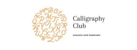 Ontwerpsjabloon van Facebook cover van Calligraphy Club Offer Learning And Materials