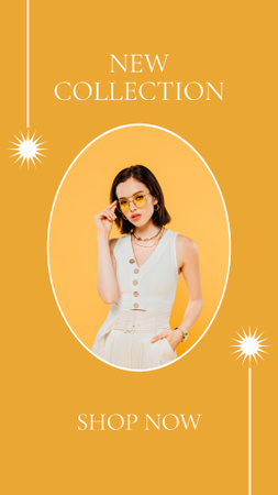 Trendy Summer Collection for Women on Yellow Instagram Story Design Template