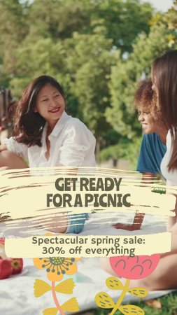 Template di design Articoli per picnic primaverili con sconto TikTok Video
