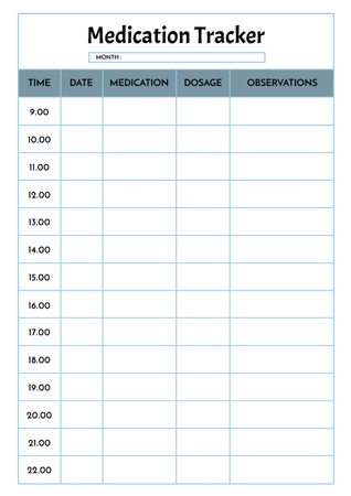 Designvorlage Medikationsbehandlungsplan für Schedule Planner