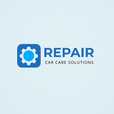 Repair Car Service Ad on Blue Logo 1080x1080px Design Template