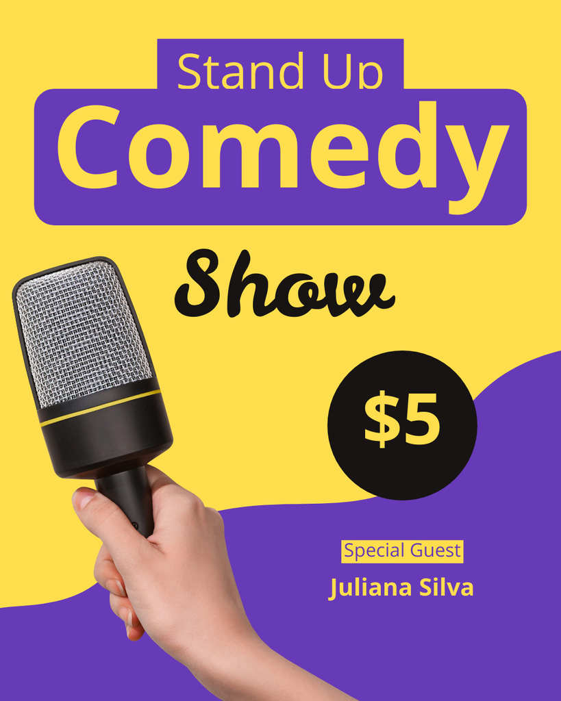 Comedy Show Ticket Price Offer Instagram Post Vertical Design Template