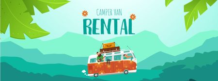 Camper Van Rental Offer Facebook cover Design Template