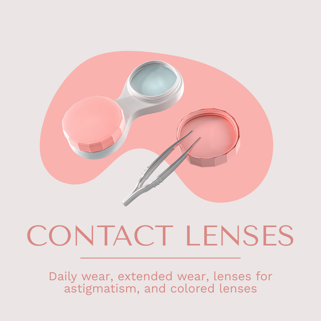 Sale Offer for Ophthalmic Set with Contact Lenses Instagramデザインテンプレート