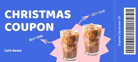 Modèle de visuel Christmas Hot Drinks in Cafe - Coupon 3.75x8.25in
