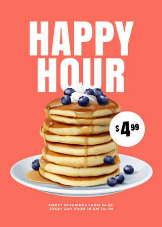 Sweet Pancakes with blueberries Flayer Design Template