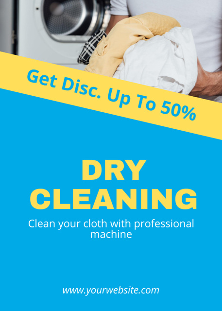 Dry Cleaning Services with Discount Flayer Modelo de Design
