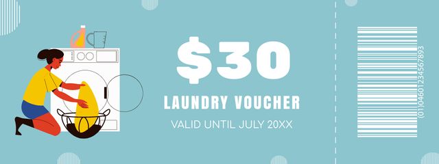 Gift Voucher Offer for Laundry Service Coupon Πρότυπο σχεδίασης