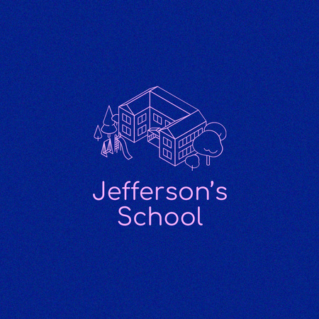 Modèle de visuel Education in School Offer with Building Emblem - Logo 1080x1080px
