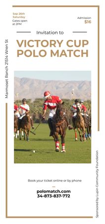 Polo Match Invitation with Players on Horses Flyer DIN Large Design Template