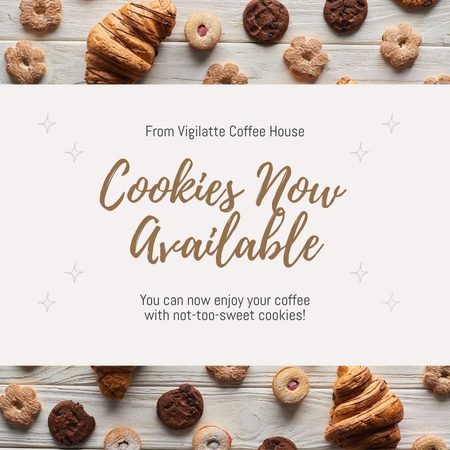 Enjoy Coffee With Non-Too-Sweet Cookies Instagram Design Template