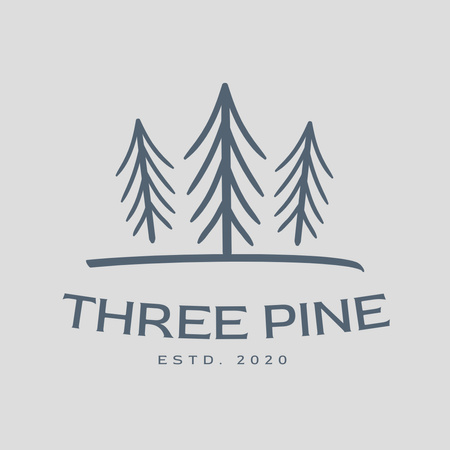 Designvorlage Emblem with Three Pines für Logo 1080x1080px