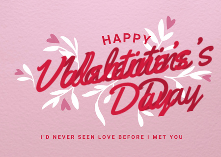 Aranyos üdvözlet Valentin napon Postcard tervezősablon
