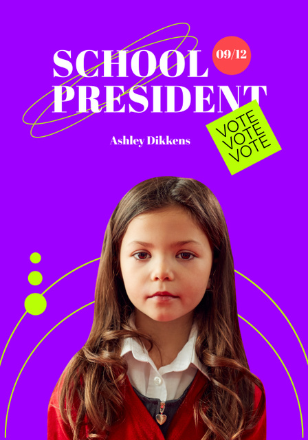 Designvorlage School President Candidate für Poster 28x40in