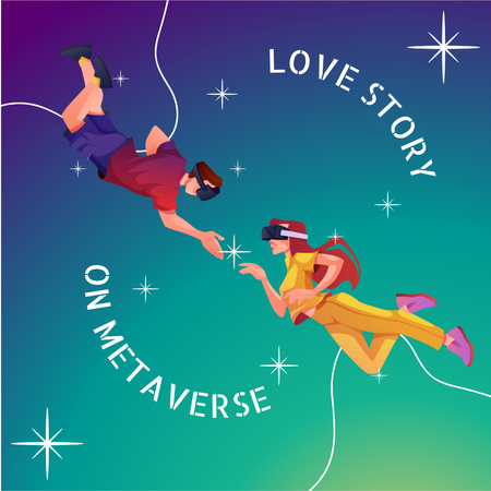 Love Story On Metaverse Instagram Design Template