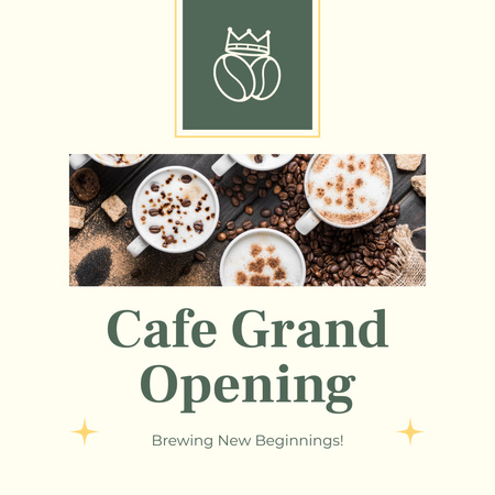 Ontwerpsjabloon van Instagram van Aankondiging van de grote première van het koffiehuis