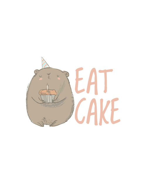Bakery Ad with Cute Bear T-Shirt Πρότυπο σχεδίασης