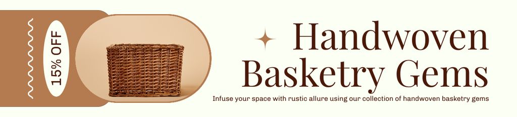 Designvorlage Discount on Handmade Baskets Made from Natural Materials für Ebay Store Billboard