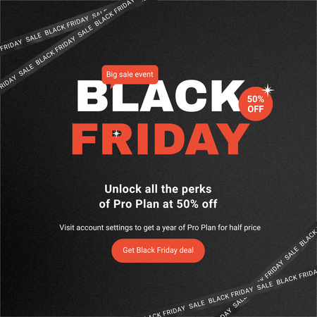 Template di design Fantastico annuncio dell'evento di vendita del Black Friday Instagram