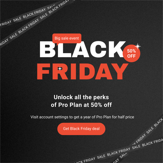 Awesome Black Friday Sale Event Announcement Instagram Πρότυπο σχεδίασης