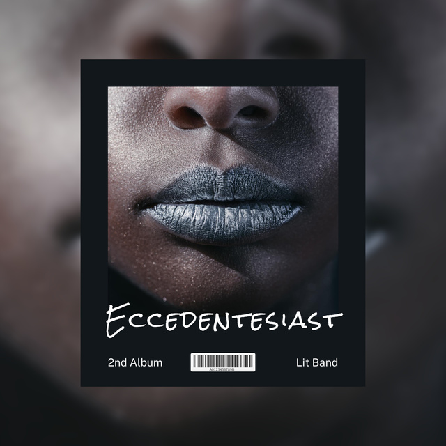 Music Album Promotion with Lips Album Cover tervezősablon