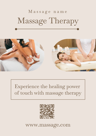 Massage with Herbal Bags Poster Design Template