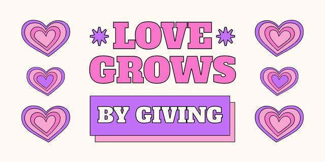 Designvorlage Quote about How Love Grows für Twitter