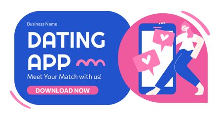 Dating Application for Modern Smartphones and Gadgets Facebook AD Design Template