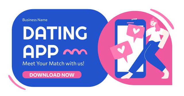 Dating Application for Modern Smartphones and Gadgets Facebook AD Πρότυπο σχεδίασης