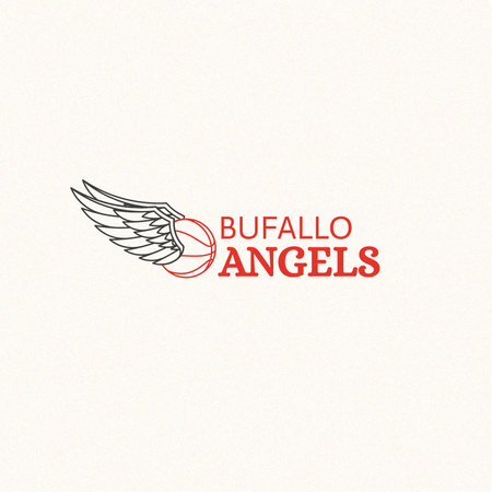 Modèle de visuel Emblème du club de sport avec ballon avec ailes - Logo