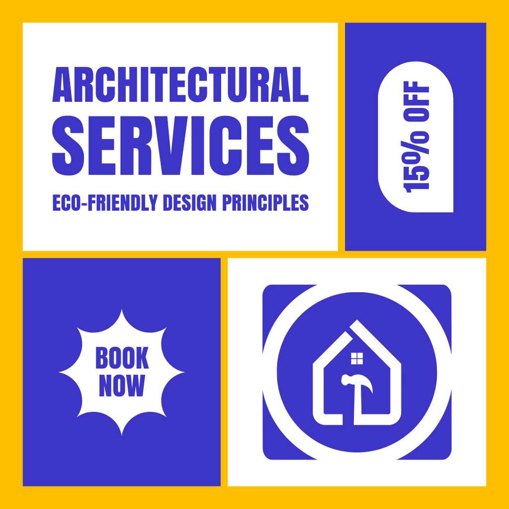 Architectural Services Ad with Offer of Discount Instagramデザインテンプレート