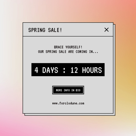 Designvorlage Ankündigung des Frühlingsverkaufs auf Farbverlauf für Instagram