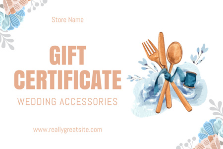 Plantilla de diseño de boda mesa ajuste Gift Certificate 