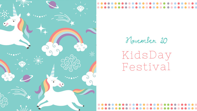 Children's Day Festival Announcement FB event cover tervezősablon