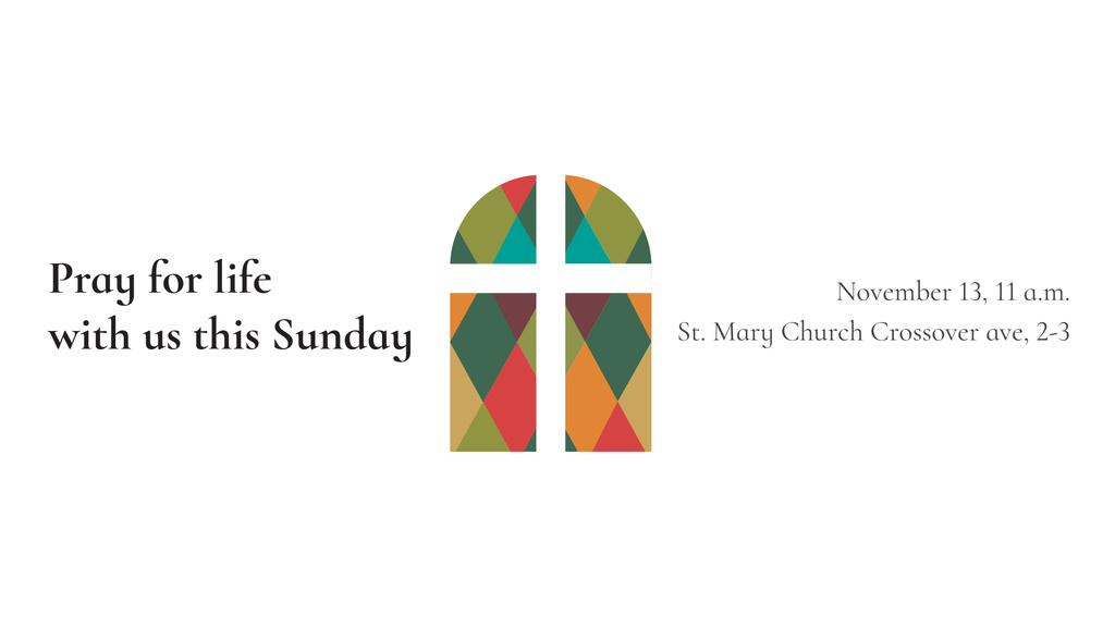 Modèle de visuel Church Invitation on Stained Glass window - FB event cover