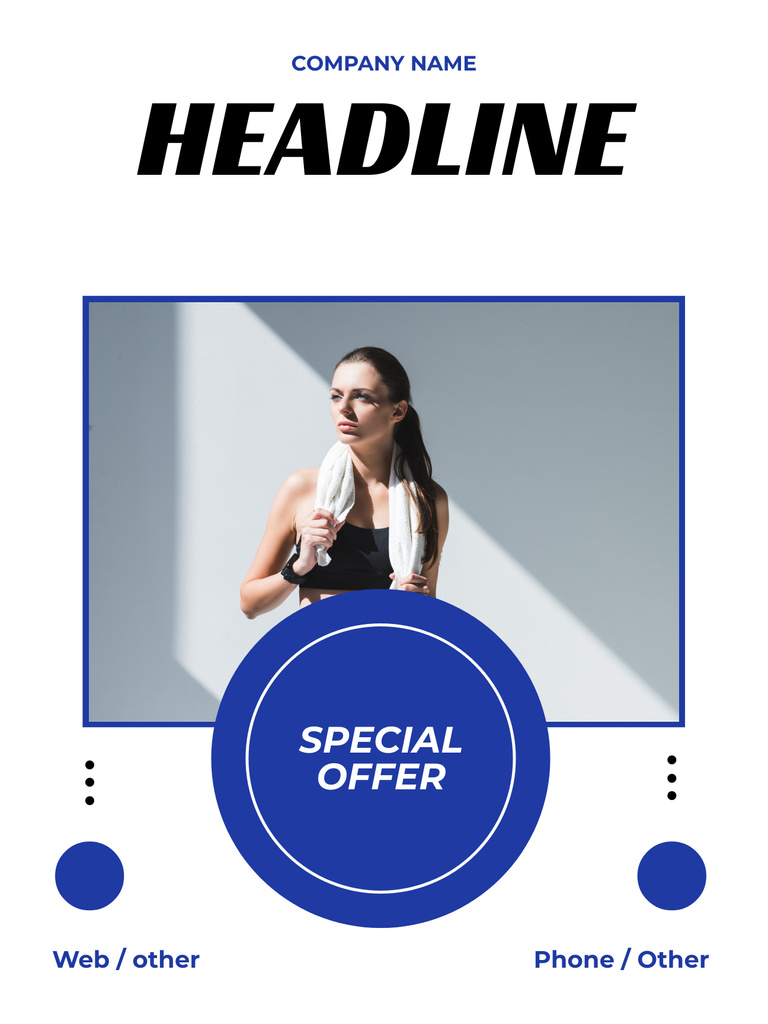 Gym Advertisement with Offer of Booking First Session Poster US Design Template
