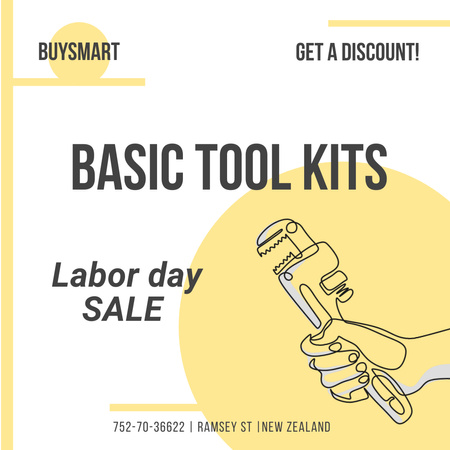 Tools Sale Offer on Labor Day Instagram Design Template