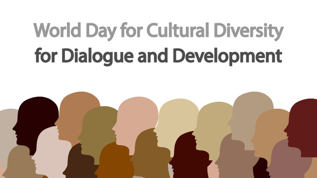 Designvorlage World Day for Cultural Diversity for Uniting für Zoom Background