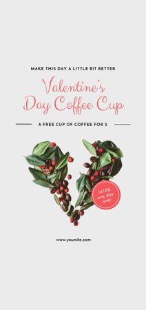 Valentine's Day Coffee Beans Heart Flyer DIN Large Design Template