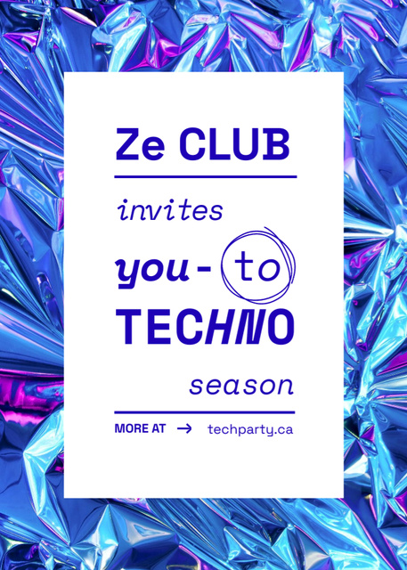Techno Party Announcement Flayer Design Template