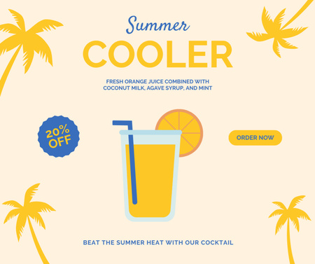 Cooling Summer Cocktails Facebook Design Template