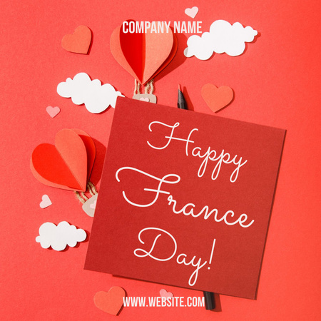 Happy France Day Instagram Šablona návrhu