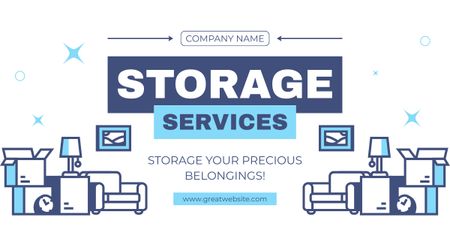 Platilla de diseño Offer of Storage Services with Illustration of Furniture Facebook AD