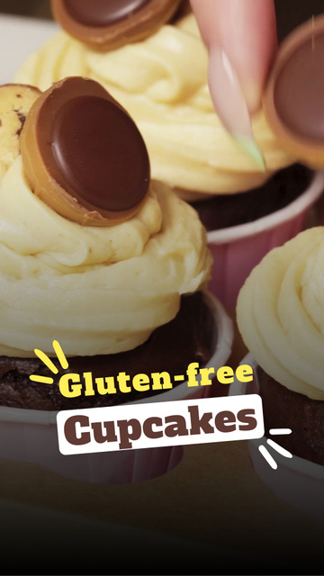 Designvorlage Gluten-free Cupcakes At Reduces Price Offer für TikTok Video