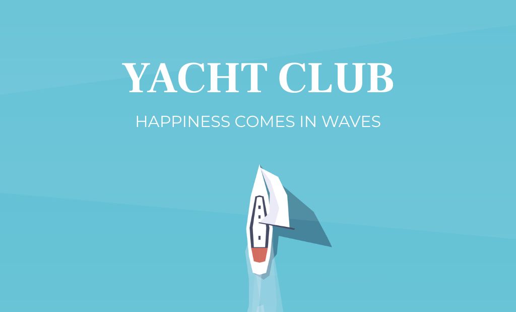 Emblem of Yacht Club Business Card 91x55mm Design Template