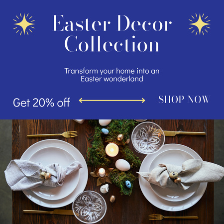 Plantilla de diseño de Anuncio de Pascua de la colección Decor Instagram AD 