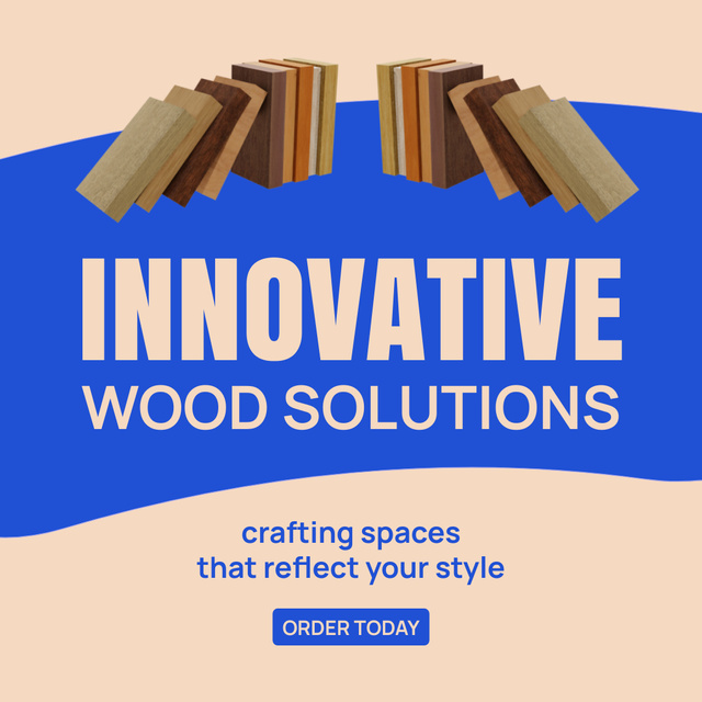 Awesome Woodwork Service Offer With Wood Samples Animated Post Tasarım Şablonu