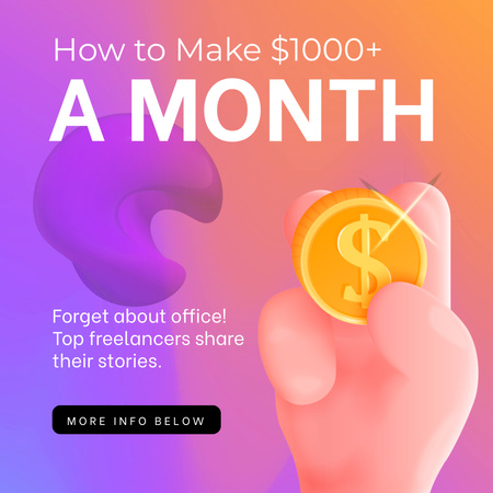 Freelancers Sharing Personal Stories About Increasing Income Animated Post Design Template
