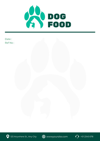 Ad of Dog Food Letterhead Design Template